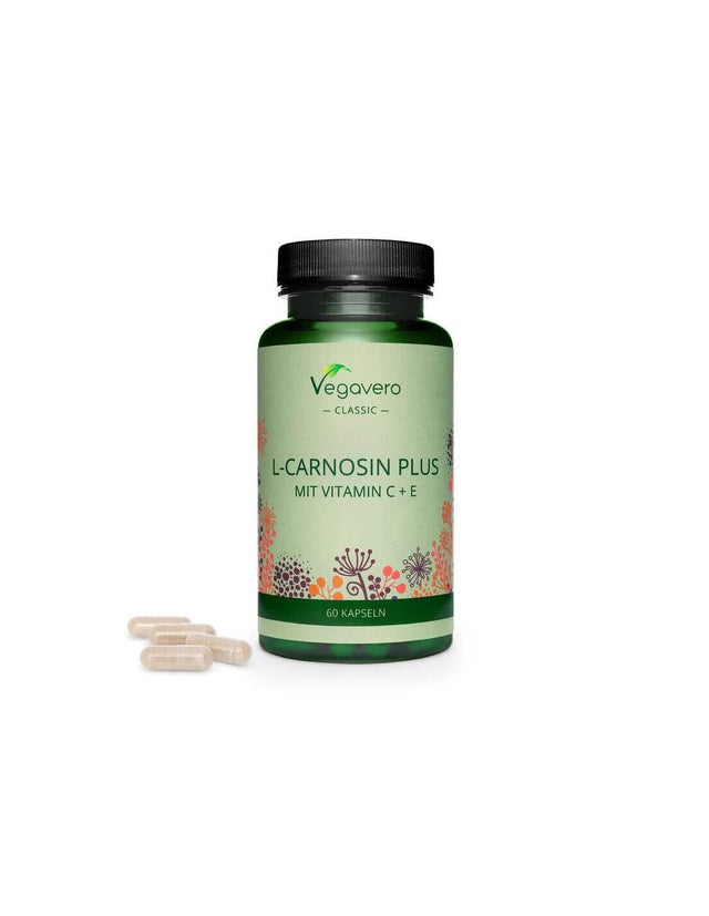 L-Carnosin plus mit Vitamin C+E/ Л-Карнозин Плюс Витамин С+Е 60 капсули, 100% Vegan Vegavero  Vegavero - Nutra Best Bulgaria