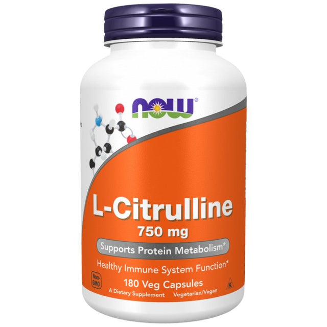 L-Citrulline 750 mg - 180 капсули  NOW Foods - Nutra Best Bulgaria