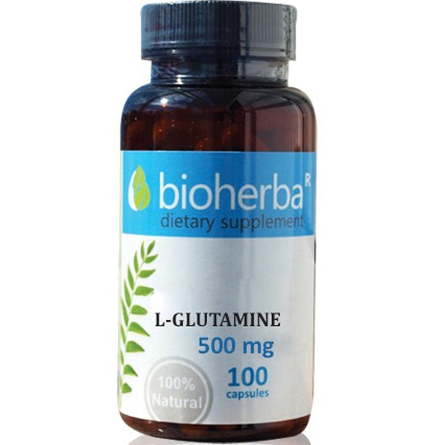 L-Glutamine 500 mg - 100 капсули  Bioherba - Nutra Best Bulgaria