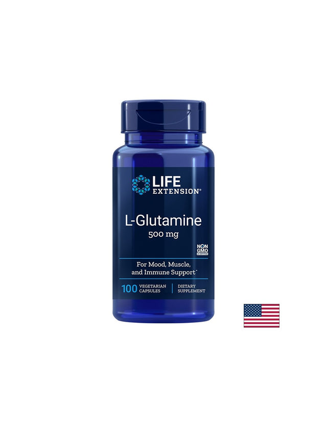 L-Glutamine/ Л-Глутамин 500 mg х 100 капсули  Life Extension - Nutra Best Bulgaria