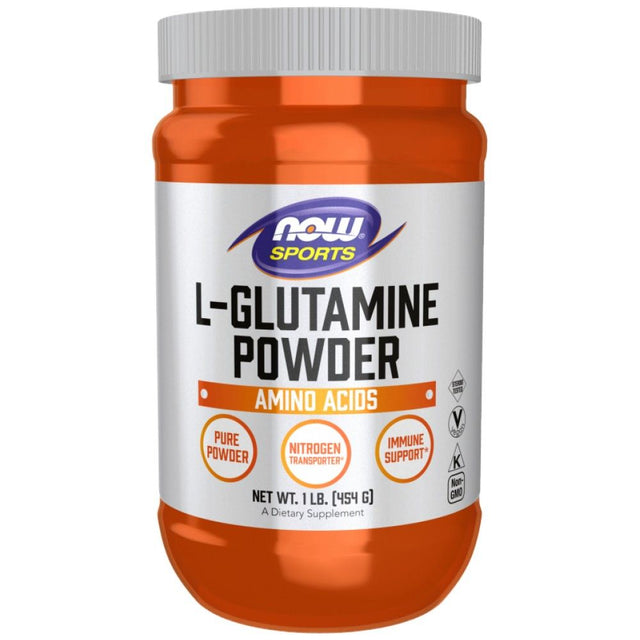 L-Glutamine Powder - 454 грама  NOW Foods - Nutra Best Bulgaria