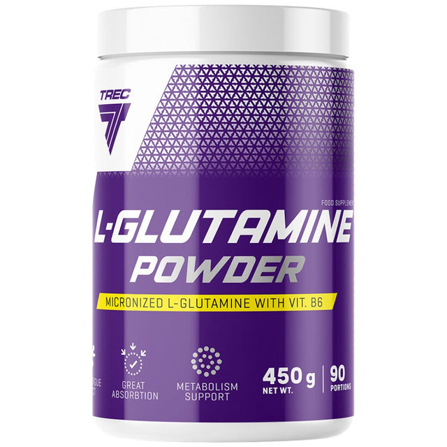 L-Glutamine Powder | Micronized Glutamine with Vit. B6 - 450 грама  Trec Nutrition - Nutra Best Bulgaria
