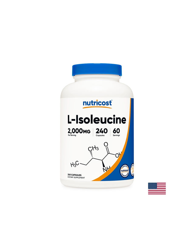 Мускулна маса и издръжливост - Л-Изолевцин (L-Isoleucine), 500 mg х 240 капсули Nutricost  Nutricost - Nutra Best Bulgaria