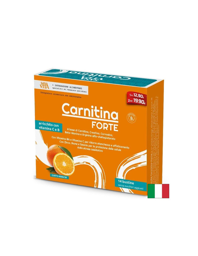 L-Карнитин Форте (с креатин, L-аргинин, L-карнозин, витамини и минерали) - Енергия и издръжливост, 14 сашета, с вкус на портокал  Paladin Pharma - Nutra Best Bulgaria