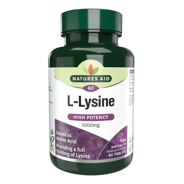 Л-Лизин (L-Lysine) 1000мг 60 таблетки  Natures Aid - Nutra Best Bulgaria