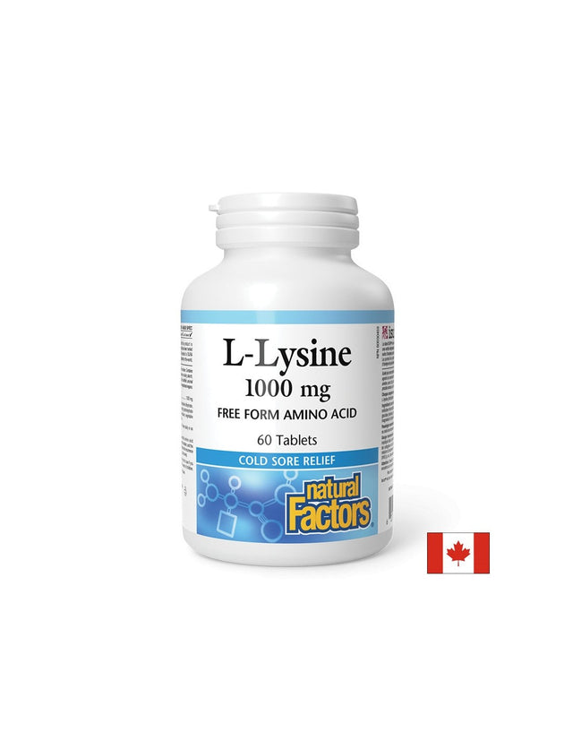 L-Lysine 1000 mg - 60 Таблетки  Natural Factors - Nutra Best Bulgaria
