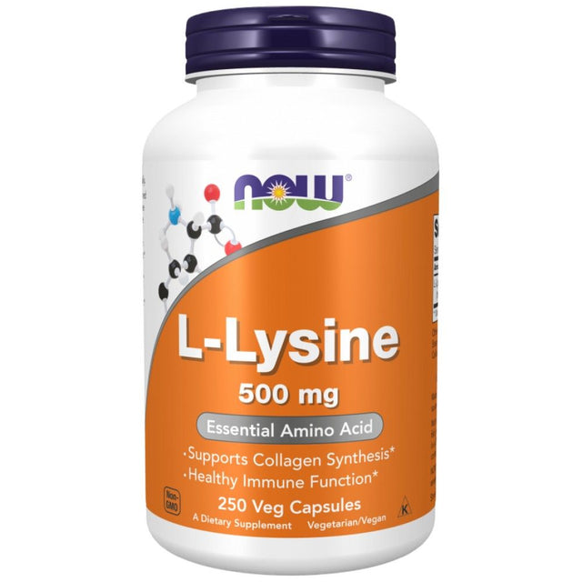 L-Lysine 500 mg - 250 капсули  NOW Foods - Nutra Best Bulgaria