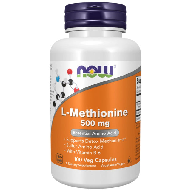 L-Methionine - 100 капсули  NOW Foods - Nutra Best Bulgaria