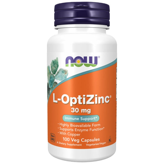 L-OptiZinc ® 30mg. / 100 Caps. - 0  NOW Foods - Nutra Best Bulgaria