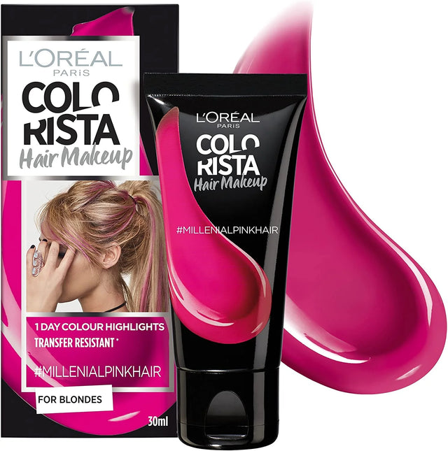 L'Oreal Paris, Colorista Hair Makeup, Semi-Permanent Hair Dye,  #MILLENIALPINK, 30 ml  L`Oreal Paris - Nutra Best Bulgaria