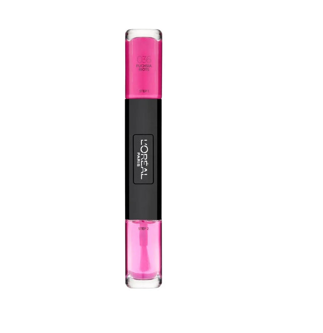 L'Oreal Paris, Infallible, Nail Polish 2-In-1, 036, Fucshia Riots, 2 x, 5 ml  L`Oreal Paris - Nutra Best Bulgaria