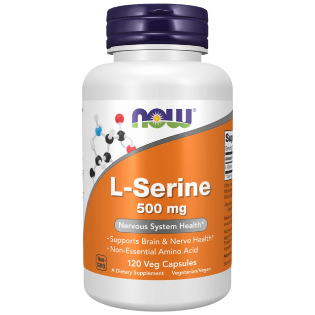 L-Serine 500 mg - 120 капсули  NOW Foods - Nutra Best Bulgaria