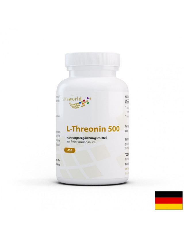 L-Threonin / Л-Треонин 500 mg, 120 капсули  Vita World - Nutra Best Bulgaria