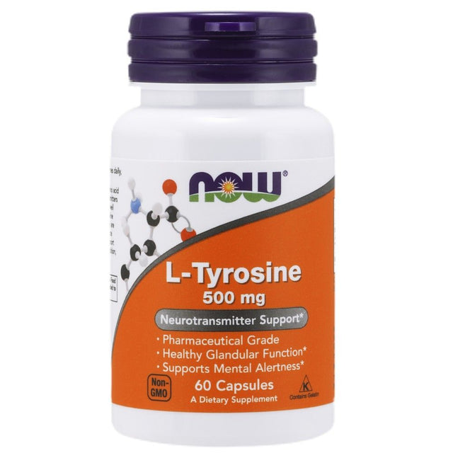 L-Tyrosine 500 mg - 60 капсули  NOW Foods - Nutra Best Bulgaria