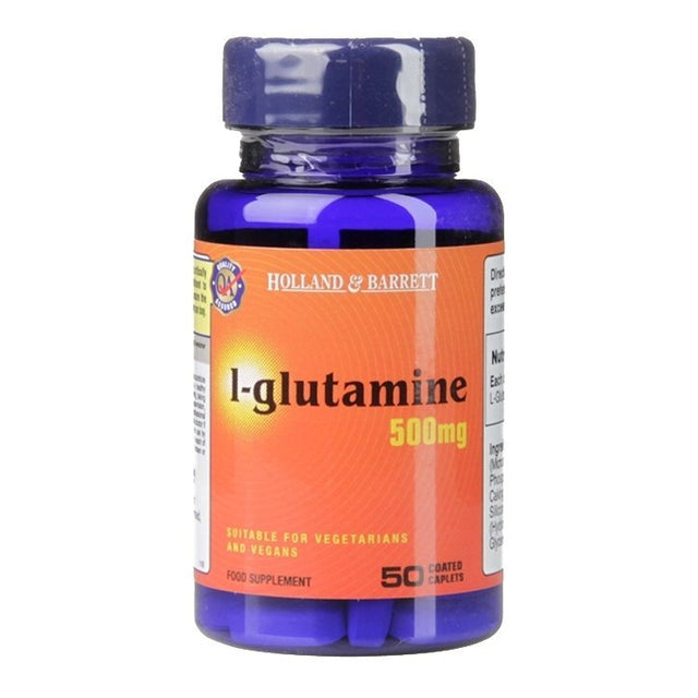 Л-глутамин (L-glutamine) 500мг 50 таблетки HOLLAND & BARRETT  Holland and Barrett - Nutra Best Bulgaria