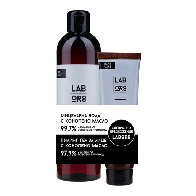 LABOR8 Micellar Water 300 ml + Face Cleansing Scrub Gel 125 ml  LABOR8 - Nutra Best Bulgaria