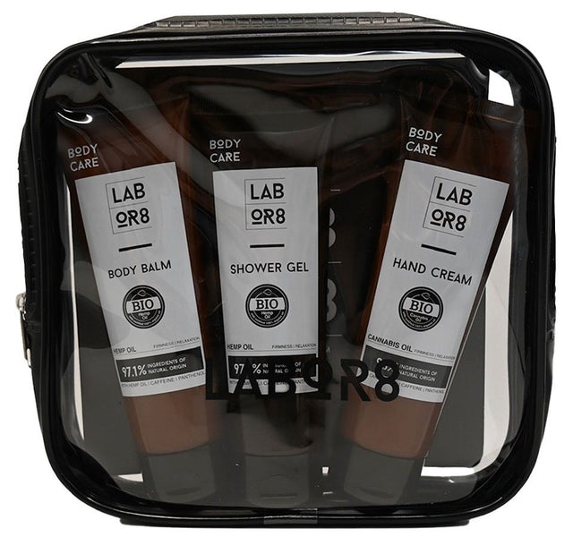 LABOR8 Travel Kit Shower Gel 75 ml + Body Balm 75 ml + Hand Cream 75 ml  LABOR8 - Nutra Best Bulgaria