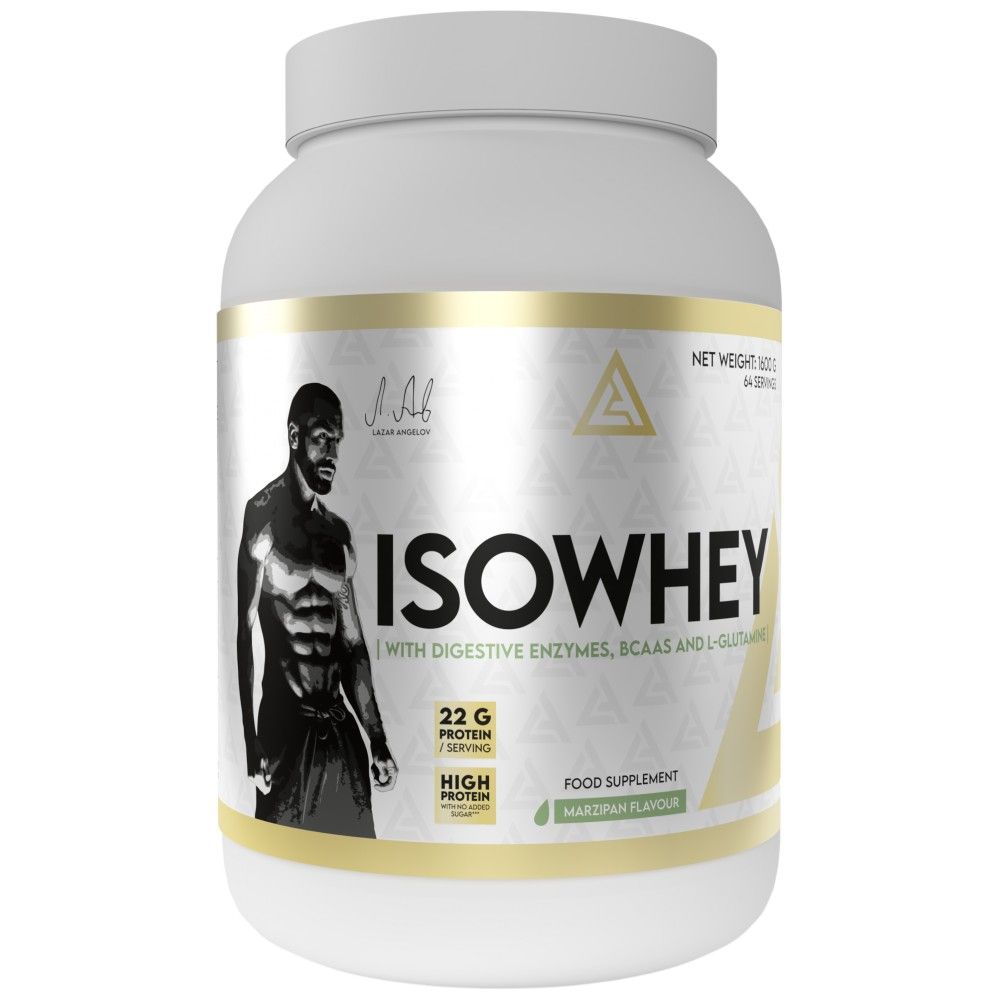 IsoWhey | Whey Protein Isolate with Digestive Enzymes, BCAA & Glutamine - 1600 грама  Lazar Angelov Nutrition - Nutra Best Bulgaria