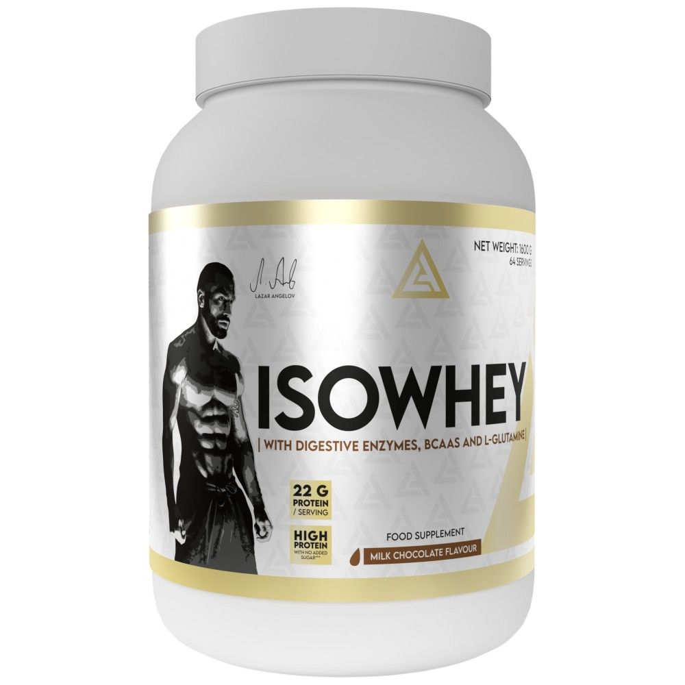 IsoWhey | Whey Protein Isolate with Digestive Enzymes, BCAA & Glutamine - 1600 грама  Lazar Angelov Nutrition - Nutra Best Bulgaria