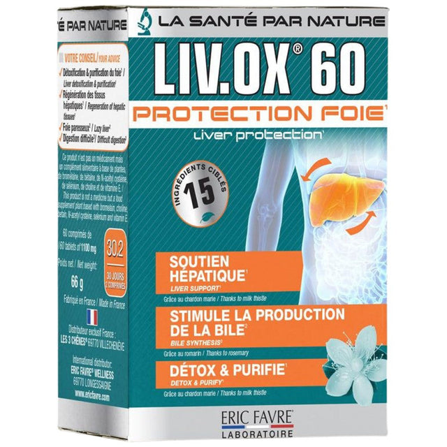 LIV.OX® 60 | Liver Detox and Protection Formula 60 Таблетки  Eric Favre - Nutra Best Bulgaria