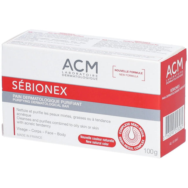Laboratoire ACM, Sebionex, Purifying, Cleansing Bar, For Face, 100 g  Laboratoire ACM - Nutra Best Bulgaria