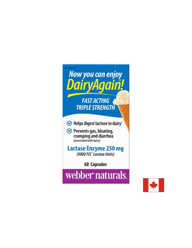 Lactase Enzyme - Лактаза ензим, 60 капсули  Webber Naturals - Nutra Best Bulgaria