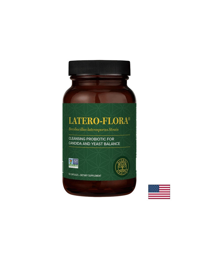 Latero-Flora™ Brevibacillus laterosporus (B.O.D.™ strain) - Пробиотик срещу Кандида в червата, 60 капсули  Global Healing - Nutra Best Bulgaria