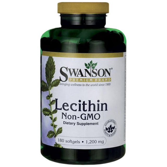 Lecithin Non-GMO 1200 mg 180 Гел капсули  Swanson - Nutra Best Bulgaria