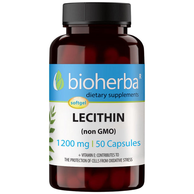 Lecithin Non-GMO - 50 Гел капсули  Bioherba - Nutra Best Bulgaria