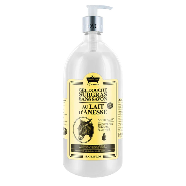 Les Petites Bains de Provence, Donkey Milk, Shower Gel, For Body, Face & Hair, For Sensitive Skin, 1000 ml  Les Petites Bains de Provence - Nutra Best Bulgaria