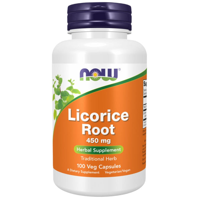 Licorice Root 450 mg - 100 капсули  NOW Foods - Nutra Best Bulgaria