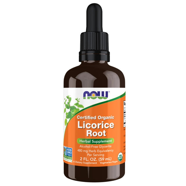Licorice Root Glycerite Drops | Certified Organic - 59 мл  NOW Foods - Nutra Best Bulgaria