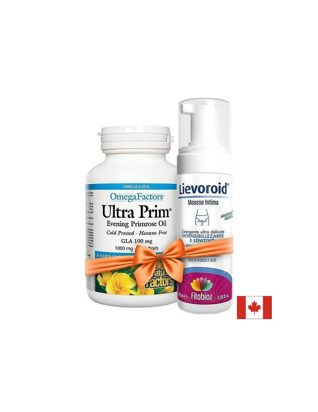 Промопакет „Хубава жена“ Вечерна иглика + Интимна мус-пяна Lievoroid®  Natural Factors - Nutra Best Bulgaria