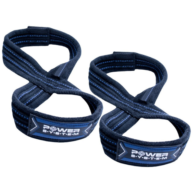Lifting Straps Figure 8 - Black & Blue - 2 бр.  Power System - Nutra Best Bulgaria