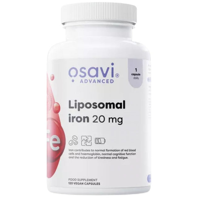Liposomal Iron 20 mg | as Iron Bisglycinate - 120 капсули  Osavi - Nutra Best Bulgaria