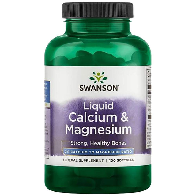 Liquid Calcium & Magnesium - 100 Гел капсули  Swanson - Nutra Best Bulgaria