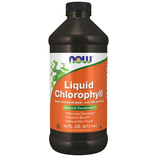 Liquid Chlorophyll & Mint - 473 мл  NOW Foods - Nutra Best Bulgaria
