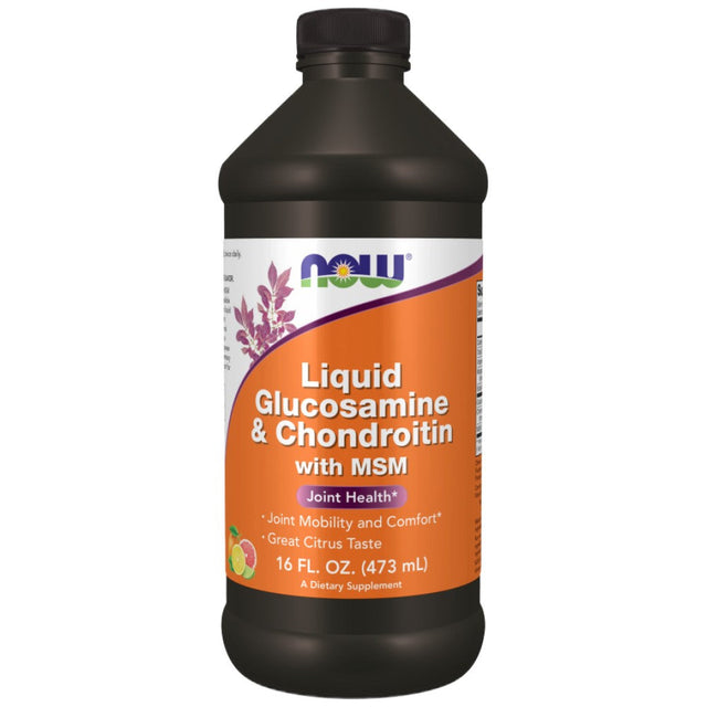 Liquid Glucosamine & Chondroitin with MSM - 473 мл  NOW Foods - Nutra Best Bulgaria