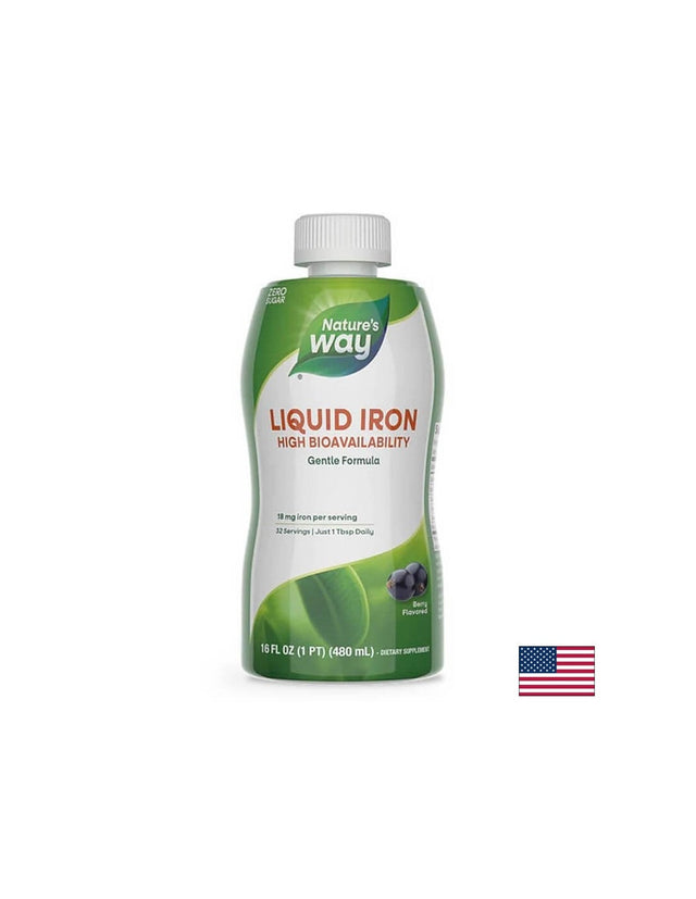 Liquid Iron - Течно желязо (с вкус на боровинки), 480 ml Nature’s Way  Nature’s Way - Nutra Best Bulgaria