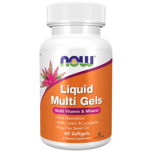 Liquid Multi Gels - 60 Гел капсули  NOW Foods - Nutra Best Bulgaria