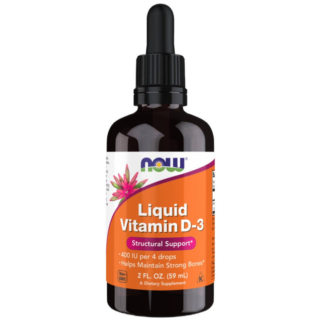 Liquid Vitamin D-3 / 100 IU per drop - 60 мл  NOW Foods - Nutra Best Bulgaria
