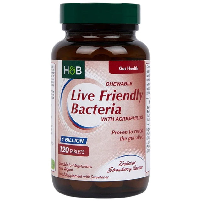 Live Friendly Bacteria | With Acidophilus Chewable 120 капсули  Holland and Barrett - Nutra Best Bulgaria