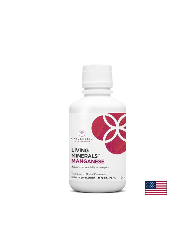 За здрави кости, стави и кожа - Манган Living Minerals, 473 ml  Oxigenesis - Nutra Best Bulgaria