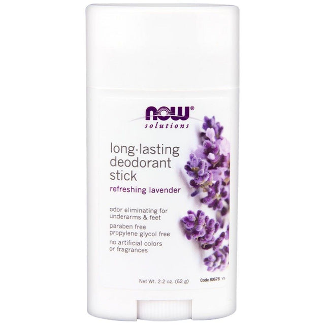 Long-Lasting Deodorant Stick - Refreshing Lavender - 62 грама  NOW Foods - Nutra Best Bulgaria