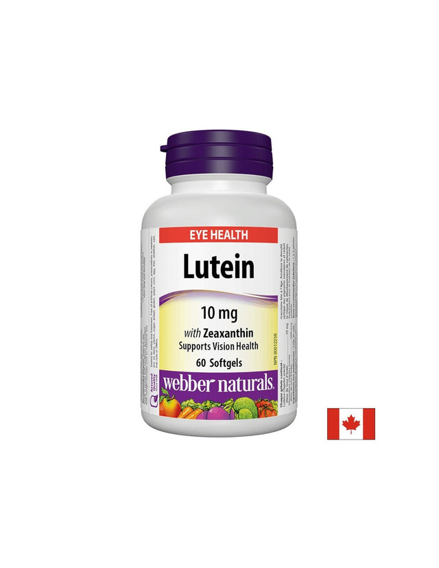 Lutein with Zeaxanthin / Лутеин и зеаксантин 10 mg, 60 софтгел капсули  Webber Naturals - Nutra Best Bulgaria