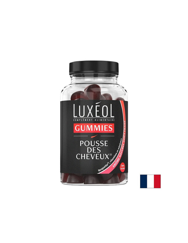 За растеж и сгъстяване на косата - Luxéol формула, 60 желирани таблетки с вкус на ягода  Luxéol - Nutra Best Bulgaria