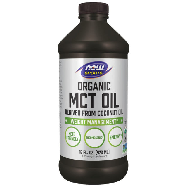 MCT Oil | 100% Certified Organic - 473 мл  NOW Foods - Nutra Best Bulgaria