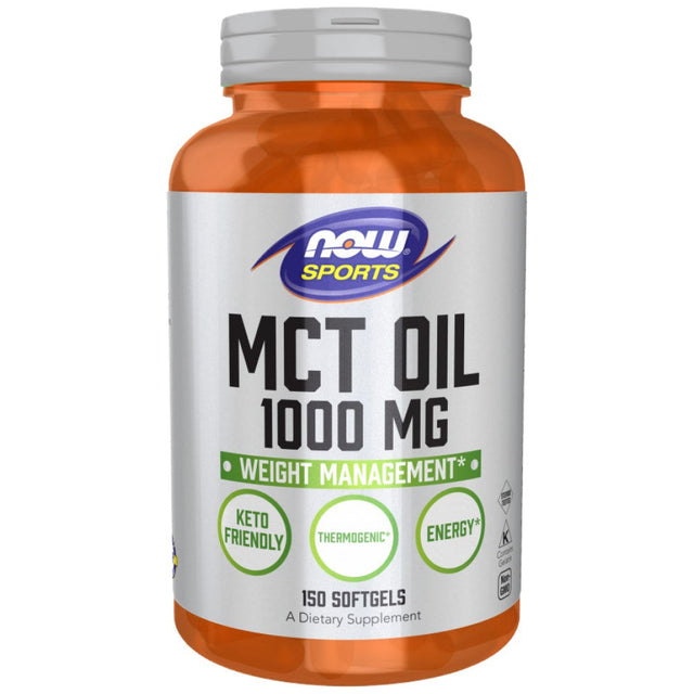 MCT Oil 1000 mg - 150 Гел капсули  NOW Foods - Nutra Best Bulgaria