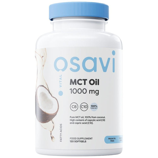MCT Oil 1000 mg | C8 + C10 - 180 Гел капсули  Osavi - Nutra Best Bulgaria