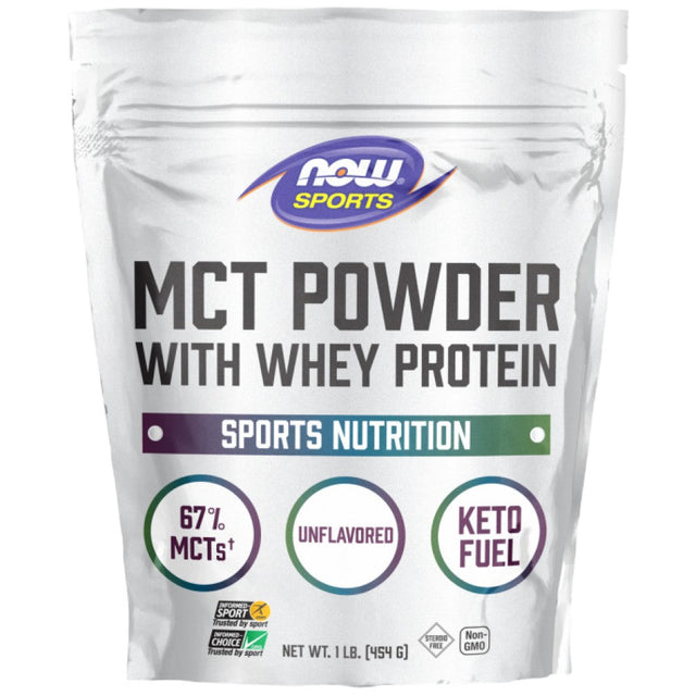 MCT Powder / with Whey Protein / Keto Fuel - 454 грама  NOW Foods - Nutra Best Bulgaria